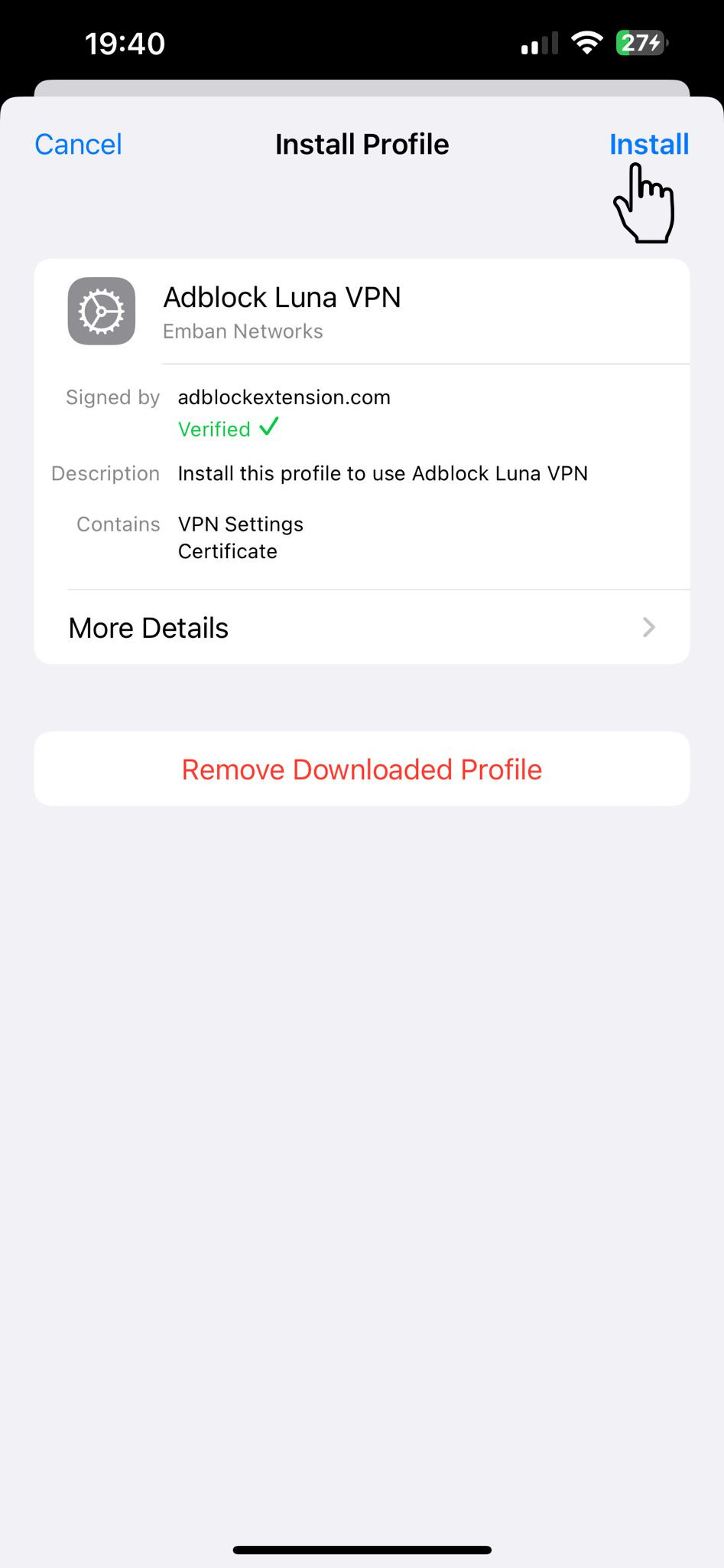 Adblock luna install